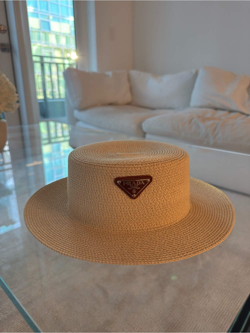 Prada Straw Boater Hat